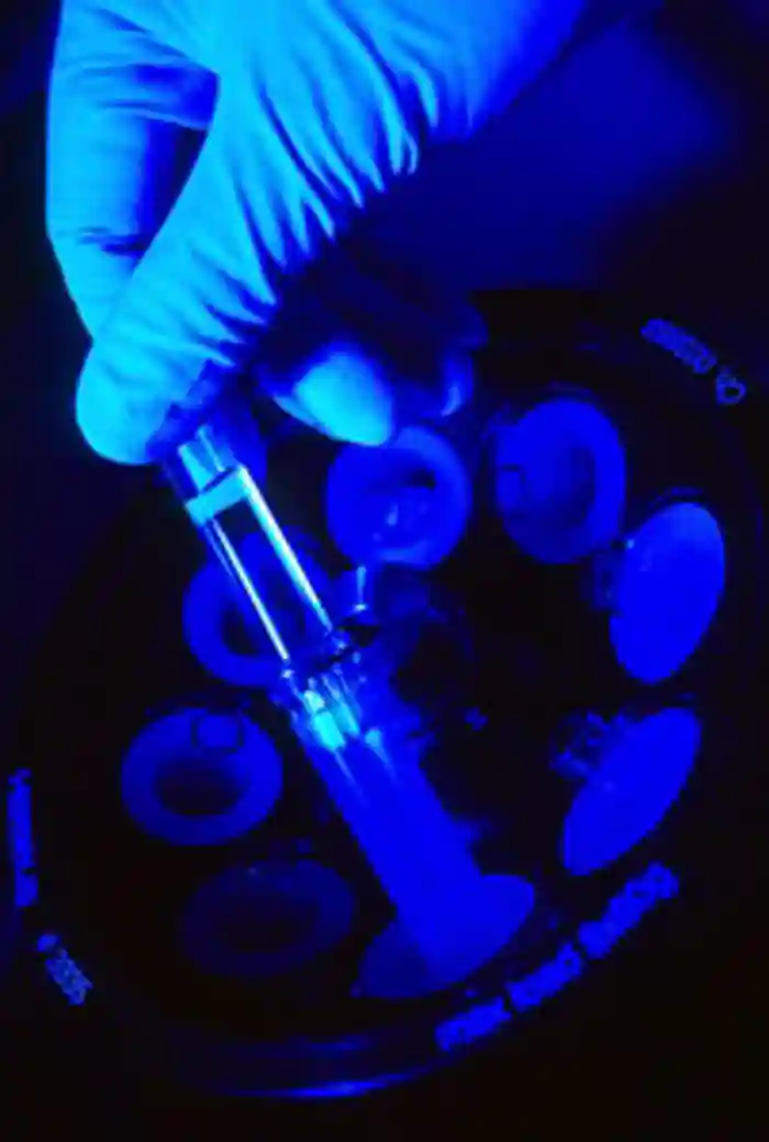 Erythropoeitin testing in sport. Blood sample being tested for the presence of the performance-enhancing hormone erythropoeitin.